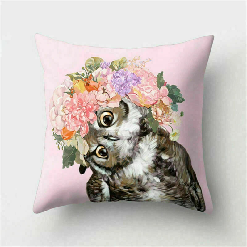 Decor Cushion Pink Throw Cover Case Cute Sofa Cover Animal Home Pillow