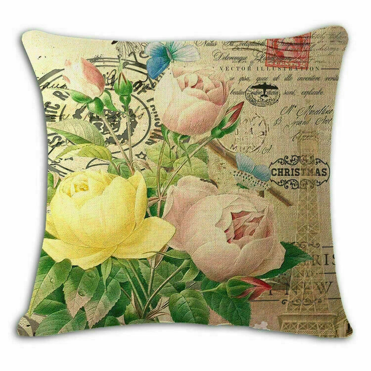 Decor Sofa 18" Retro Cover Cushion Home flower Case Throw