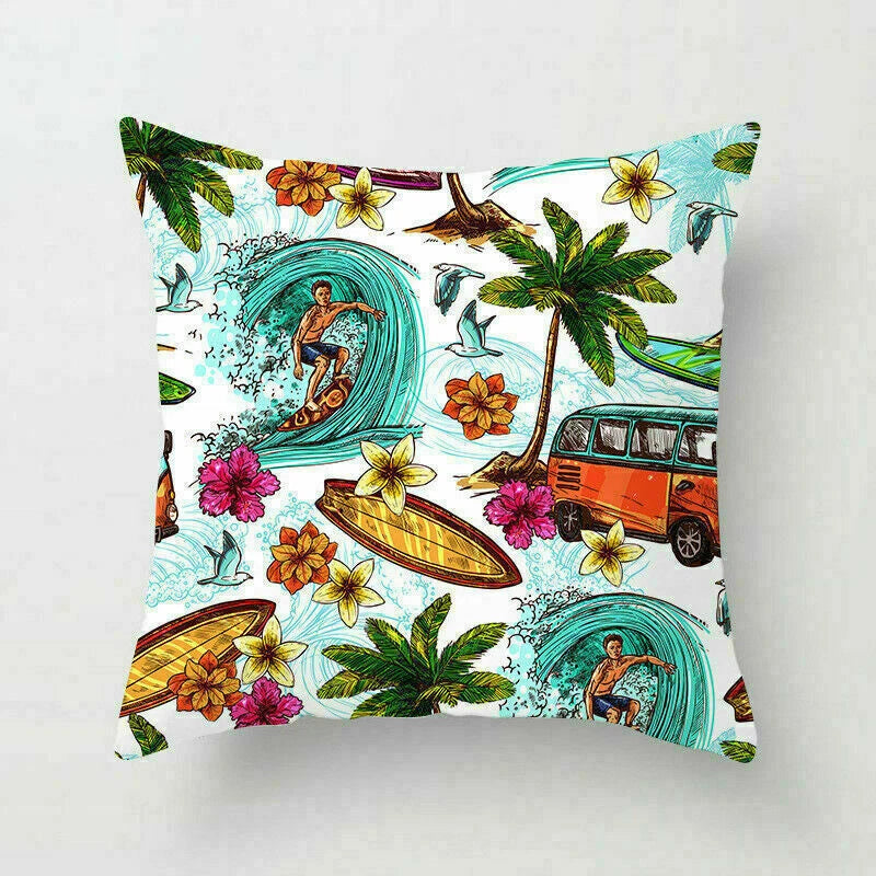 18" Retro Sea Animal Pillow Case Cover Throw Cushion Decor Polyester Sofa Home