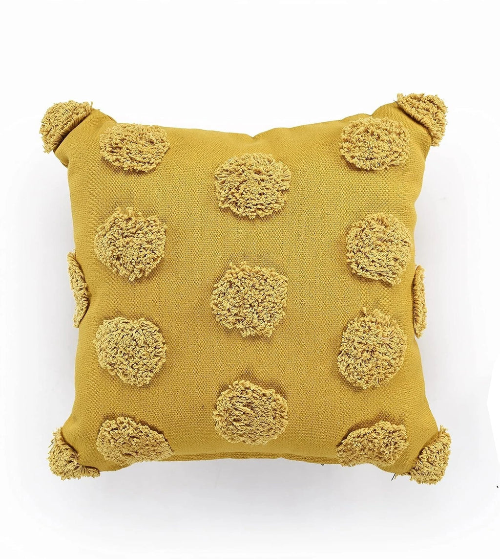 Cotton Tufted dots Cushion Cover Pillow Throw Case For Sofa, Living Room Or Bed