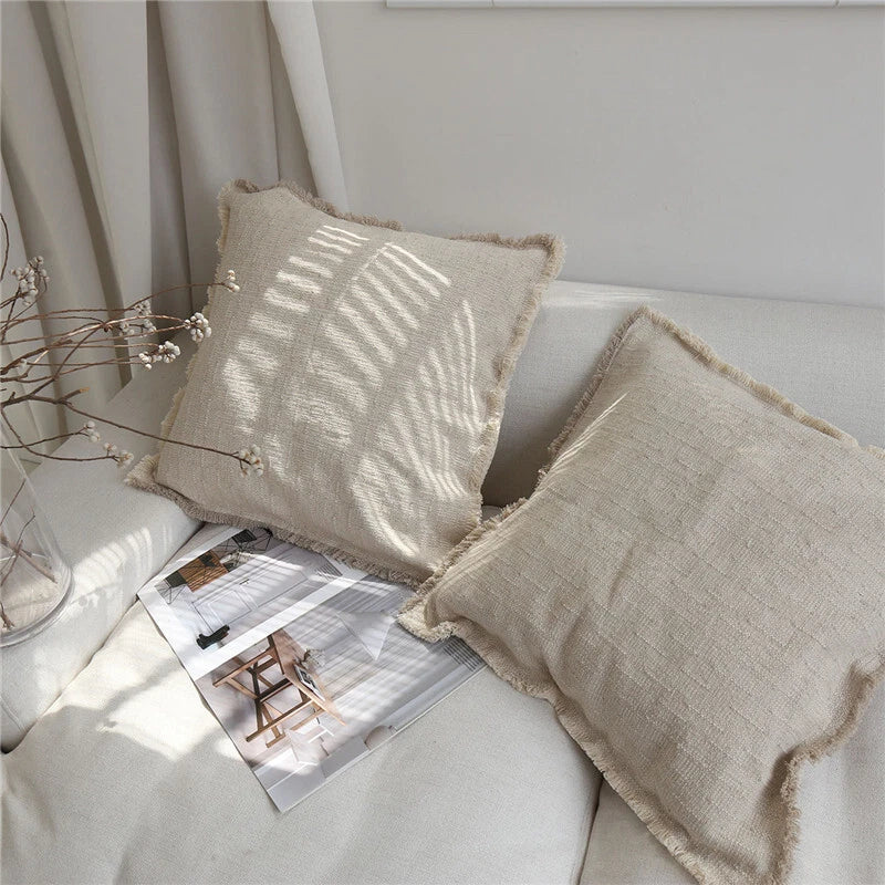 24x24 in Vintage Linen Cotton Blend Throw Pillow Covers Sofa Bed Cushion Covers