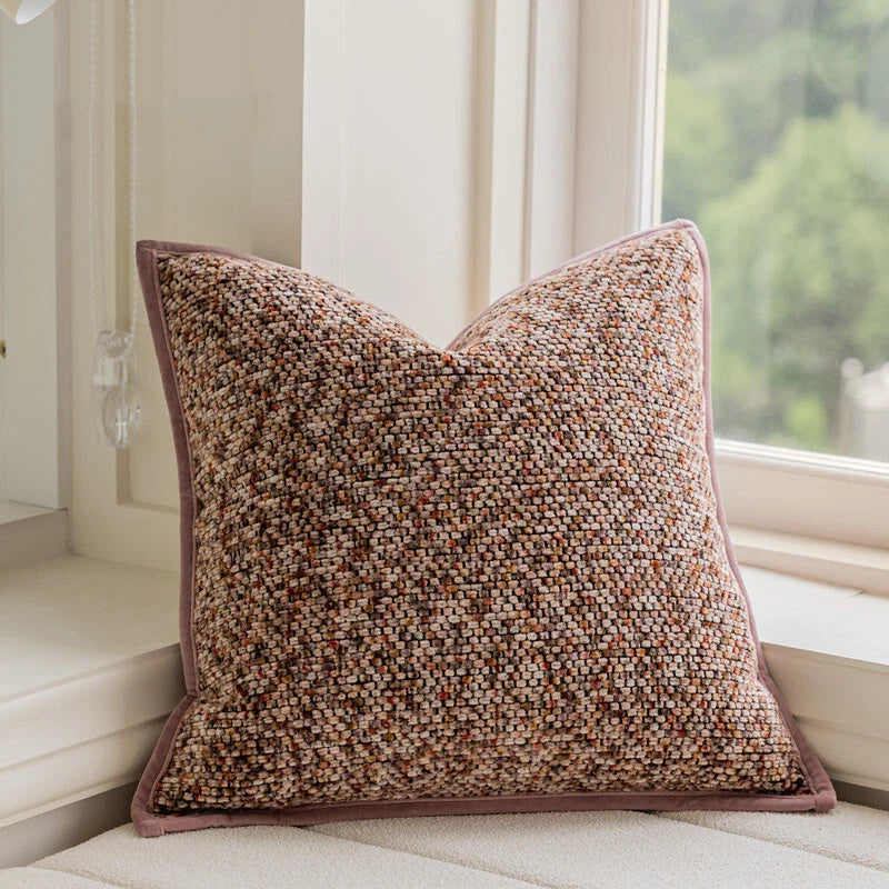20x20in Luxury Chenille Throw Pillow Covers Sofa Bed Cushion Case Zip Closure