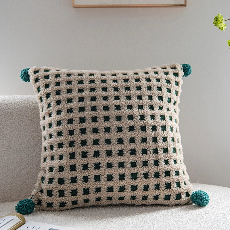 18 x 18 in Vintage Sherpa Square Throw Pillow Covers Sofa Bed Cushion Covers