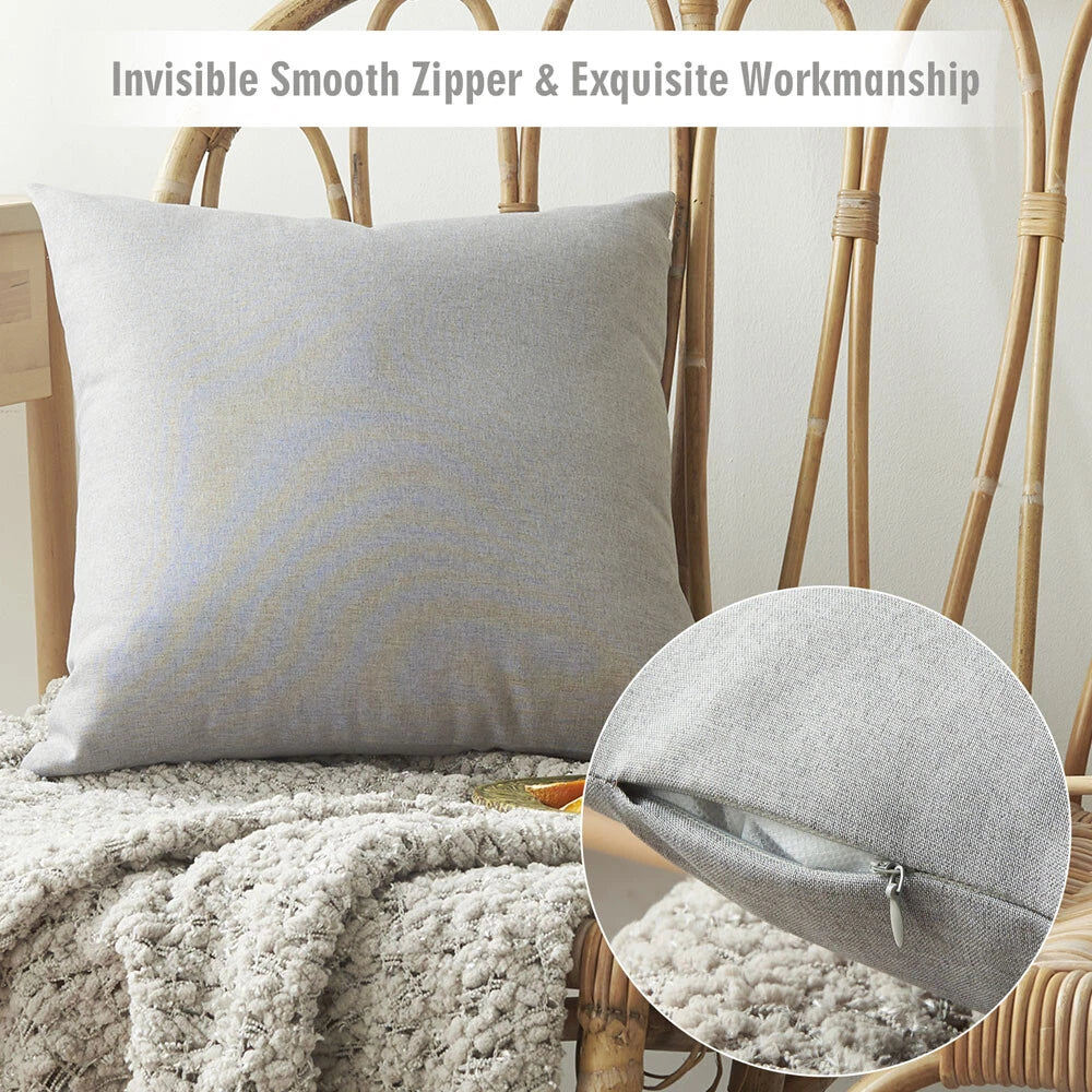Home Use Sofa Living Room Bedside Back Cushion Cotton Linen Included Solid Color
