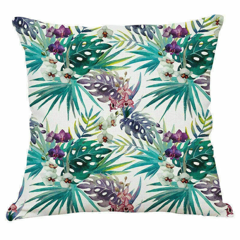 Decoration Cushion Cover Pillow Sofa Home Case Plants Office Green