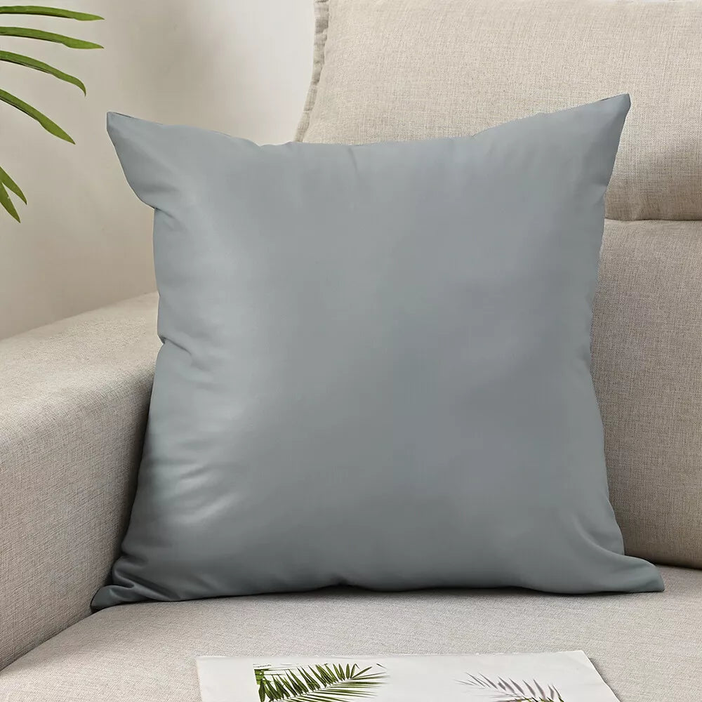 2025 Faux PU Leather Cushion Cover Throw Pillow Case Sofa Bed Home Decor