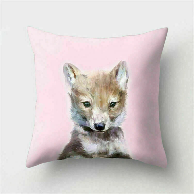 Decor Cushion Pink Throw Cover Case Cute Sofa Cover Animal Home Pillow