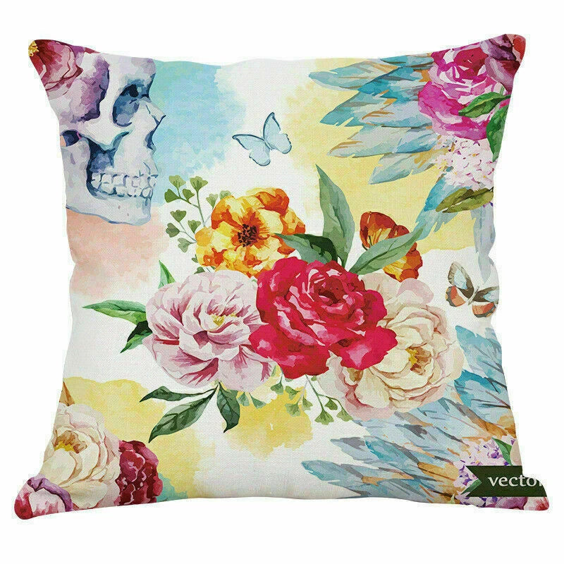 Decoration Cushion Cover Pillow Sofa Home Case Plants Office Green