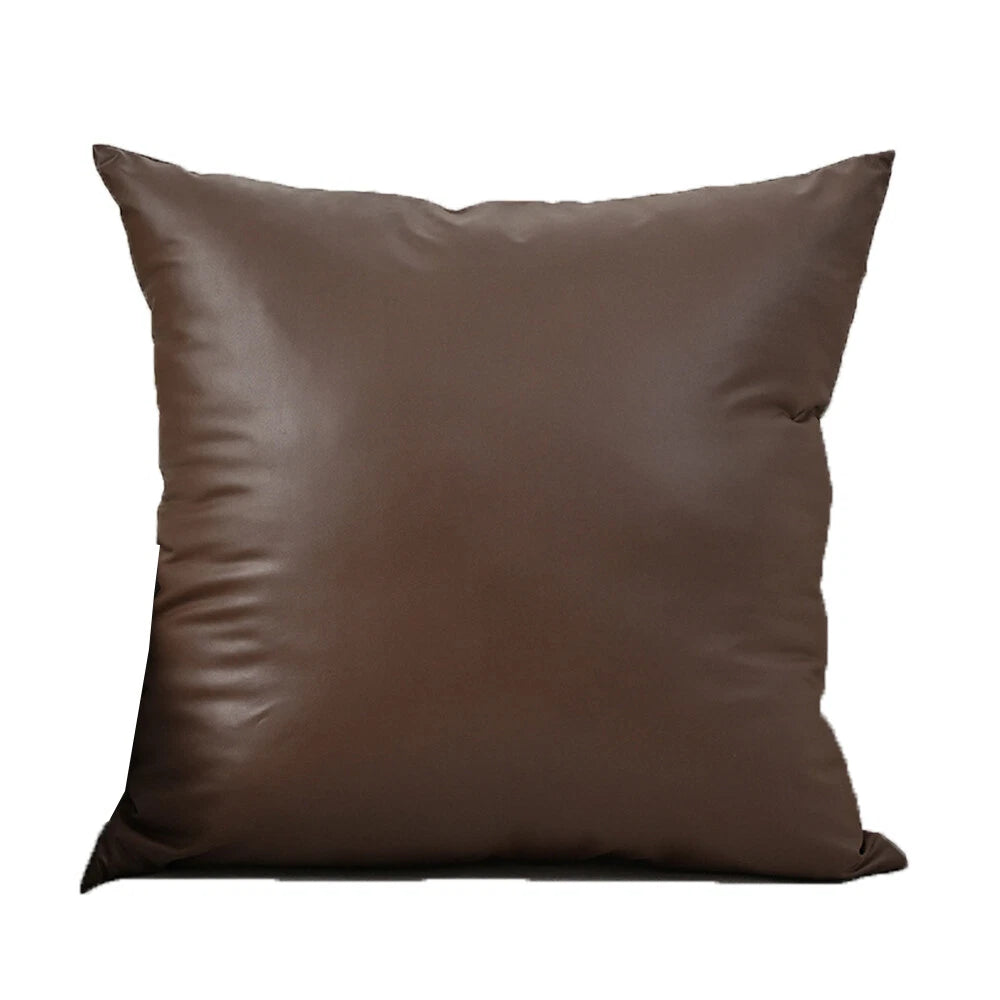 2025 Faux PU Leather Cushion Cover Throw Pillow Case Sofa Bed Home Decor