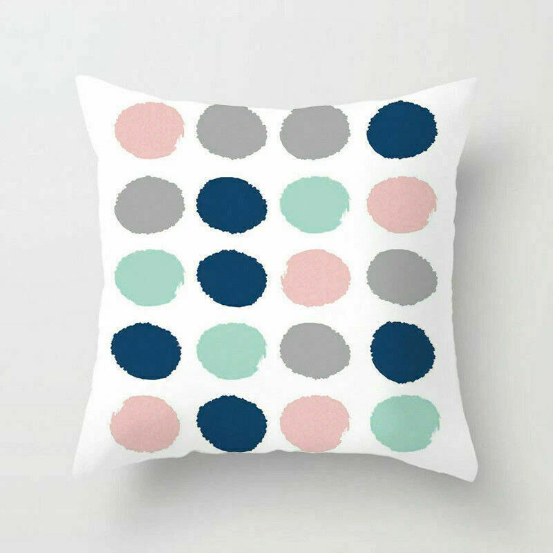 Polyester Geometric Sweet Pillow Case Sofa Waist Home Cover Cushion Decor 18"