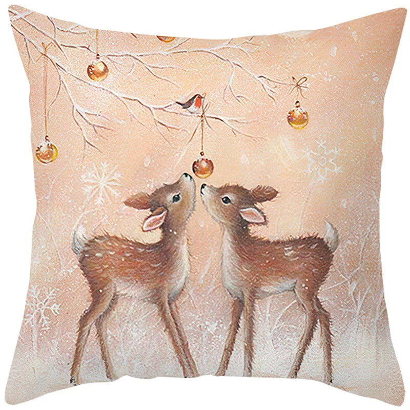 2024 NEW CHRISTMAS NEW YEAR POLYESTER CUSHION COVER PILLOW CASE HOME SOFA DECOR