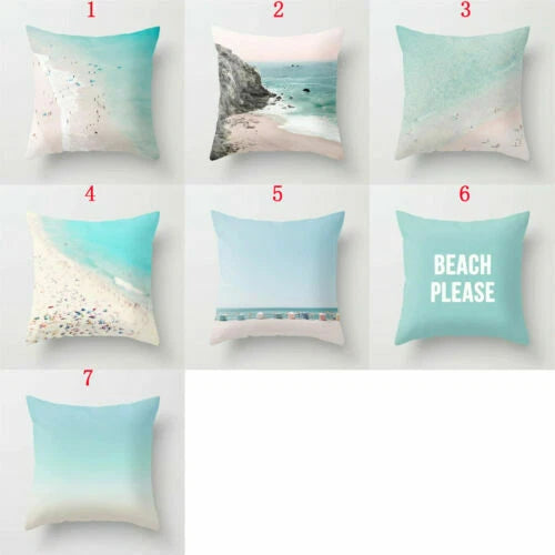 18inch Sea Polyester Pillow Case Waist Throw Home Cover Sofa Cushion Decor
