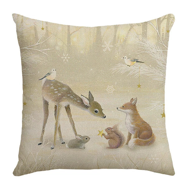 2024 NEW CHRISTMAS NEW YEAR POLYESTER CUSHION COVER PILLOW CASE HOME SOFA DECOR