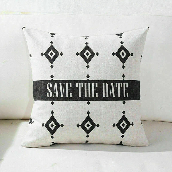 Decor Cushion Pillow White Case Love Home  Black Sofa Waist 18"