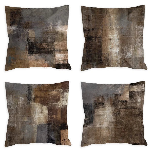 Set of 4 Brown Throw Pillow Covers Throw Couch Bed Cushion Pillowcases 20x20