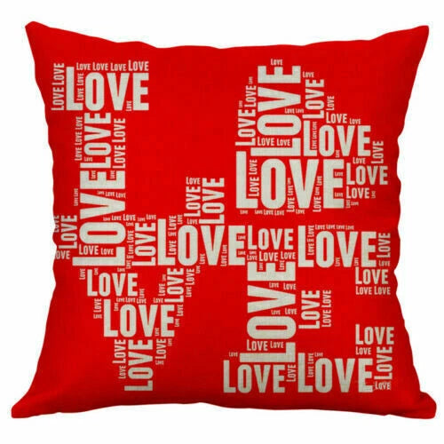 Love Letter Cover Pillow Case Print Home Cushion Cotton 18" Decor Sofa