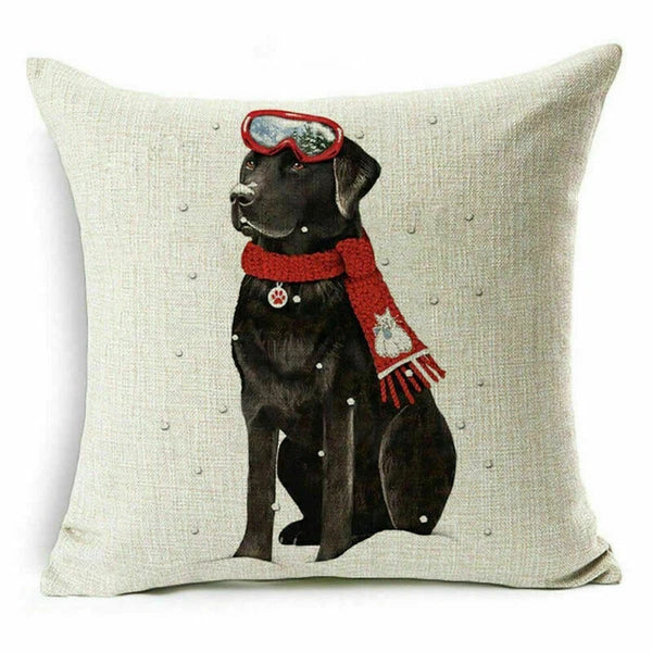 pillow Sofa Cover Reindeer Case Cushion Santa Christmas Throw Dear Claus Dog