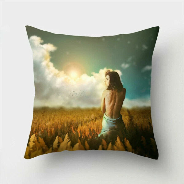18'' Polyester Abstraction Sofa Pillow Case Cover Throw Waist Cushion Cover