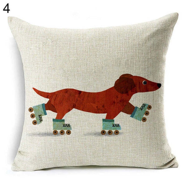 pillow Sofa Cover Reindeer Case Cushion Santa Christmas Throw Dear Claus Dog