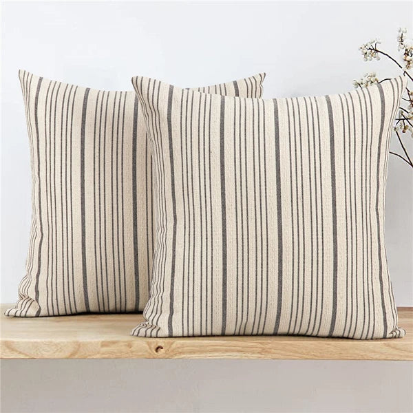 18x18in Ins Stripe Throw Pillow Covers Farmhouse Sofa Bed Room Cushion Covers