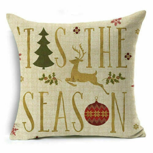 Christmas Sofa Pillow Case Decor Cushion Xmas Home Throw Cover 18"