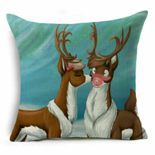 Christmas Sofa Pillow Case Decor Cushion Xmas Home Throw Cover 18"