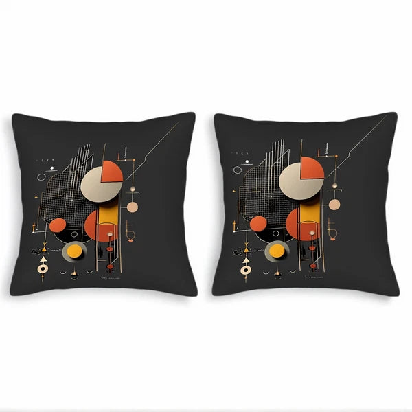 Set of 2 Modern Abstract Throw Pillow Covers 18x18in - for Couch Bed Car