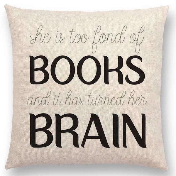 Pillow Series Sofa Letters Cushion Case Books Read Decorative Cover Study Time