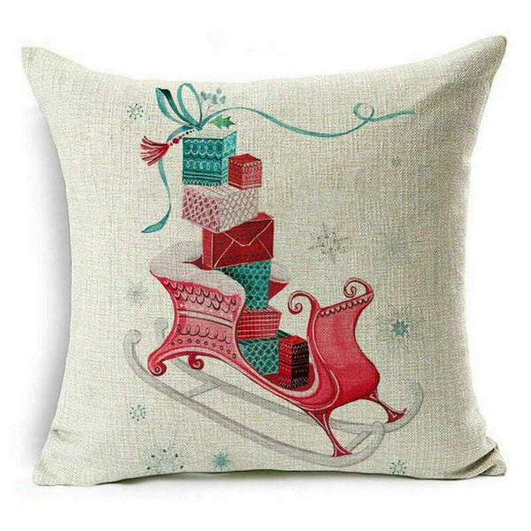 pillow Sofa Cover Reindeer Case Cushion Santa Christmas Throw Dear Claus Dog