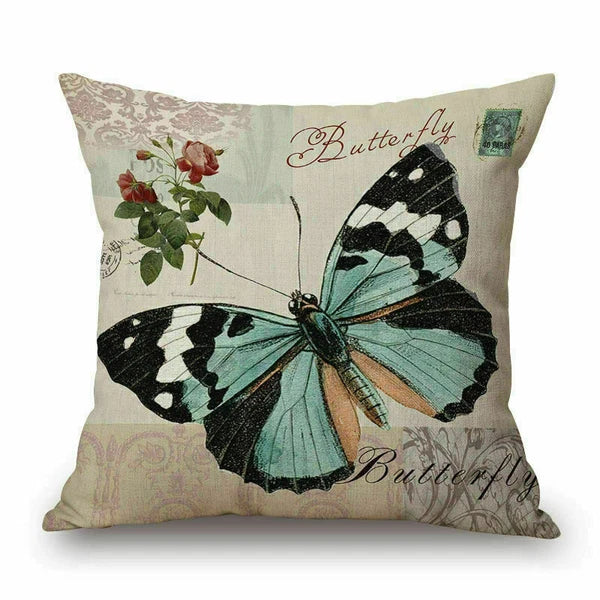 Gift Flower Bed Cushion Retro 18" Sofa Car Waist Pillow Cover Case