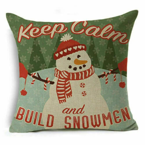 Christmas Sofa Pillow Case Decor Cushion Xmas Home Throw Cover 18"