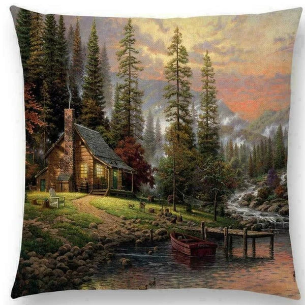 Scenery Country Sofa Decor Pillow Case Throw Cushion Cover Gift