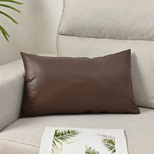 2025 Faux PU Leather Cushion Cover Throw Pillow Case Sofa Bed Home Decor