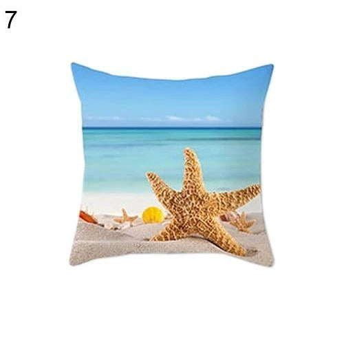 Sea Beach Star Fish Seashell Throw Pillow Case Cushion Cover Sofa Bed Car Decor