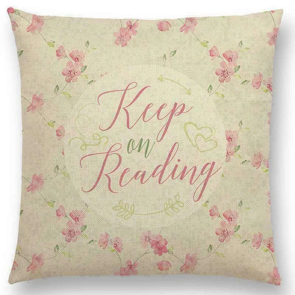 Pillow Series Sofa Letters Cushion Case Books Read Decorative Cover Study Time