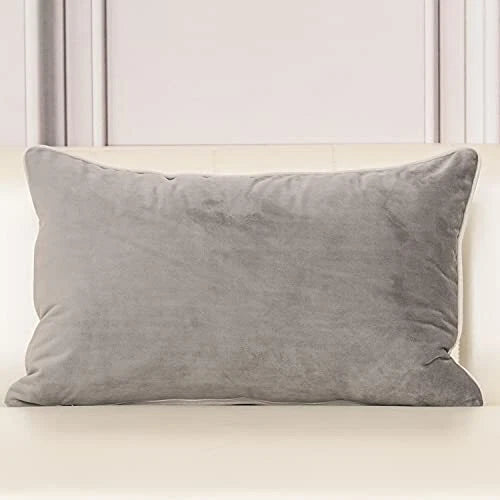 12 x 20 Inch European Cushion Cover Luxury Velvet Home 12" x 20" Grey