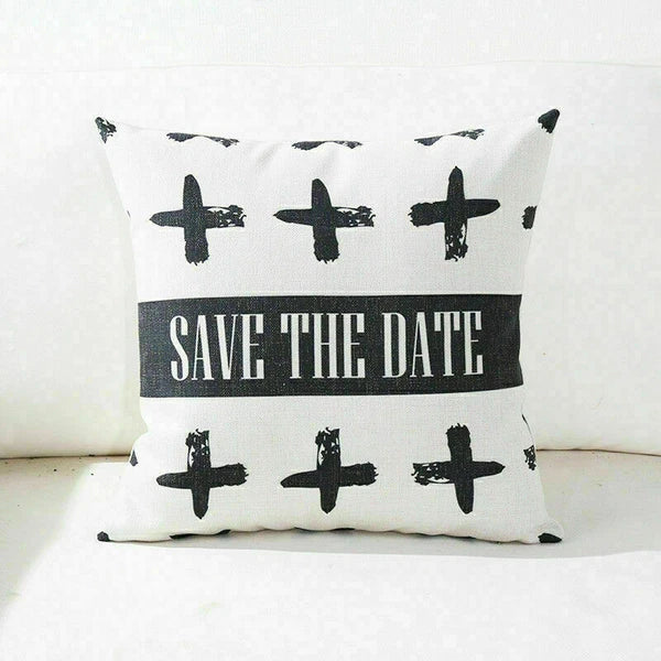 Decor Cushion Pillow White Case Love Home  Black Sofa Waist 18"