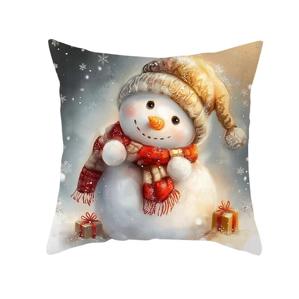 2024 NEW CHRISTMAS NEW YEAR POLYESTER CUSHION COVER PILLOW CASE HOME SOFA DECOR