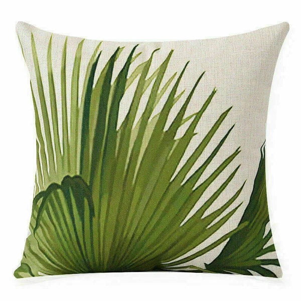 Decor Cushion Sofa Leaf Cover  Waist Home Green Car Case 18"