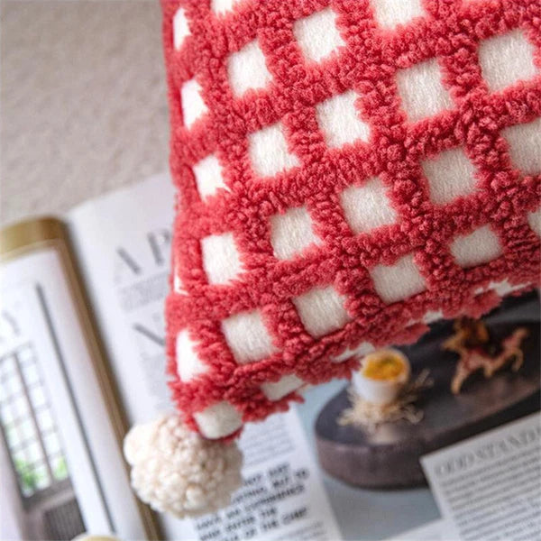 18 x 18 in Vintage Sherpa Square Throw Pillow Covers Sofa Bed Cushion Covers