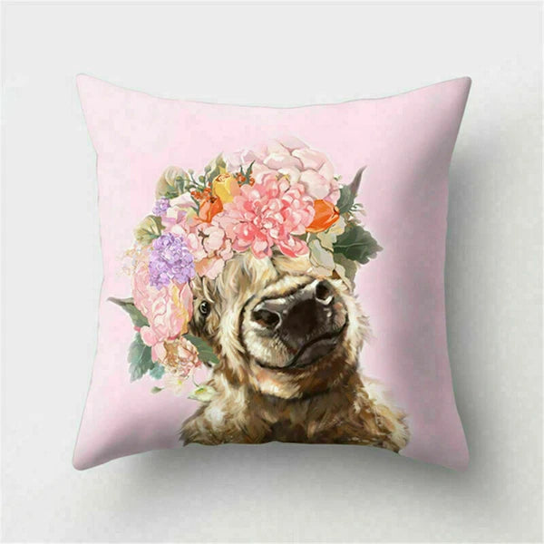 Decor Cushion Pink Throw Cover Case Cute Sofa Cover Animal Home Pillow