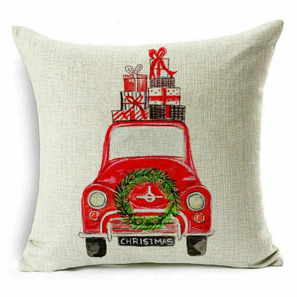 pillow Sofa Cover Reindeer Case Cushion Santa Christmas Throw Dear Claus Dog