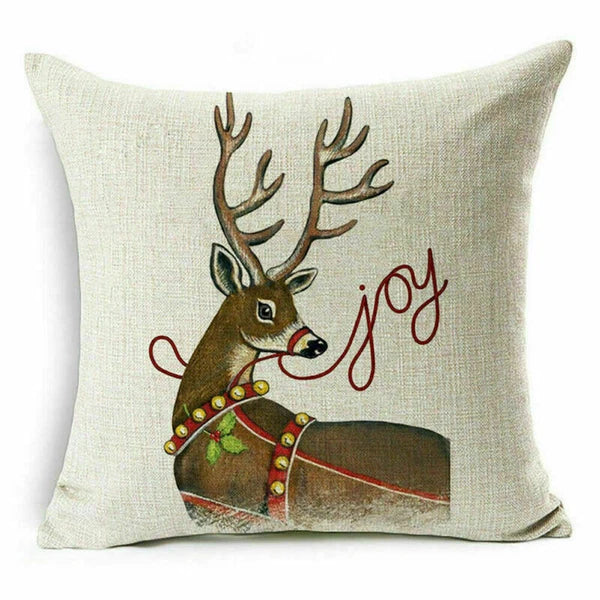 pillow Sofa Cover Reindeer Case Cushion Santa Christmas Throw Dear Claus Dog