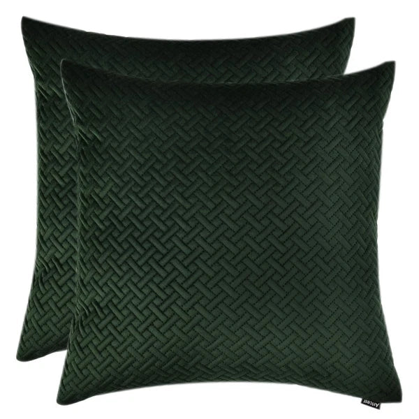 Set of 2, Decorative Velvet Bed Throw Pillow Case, Sofa Soft Quilted Pattern,...