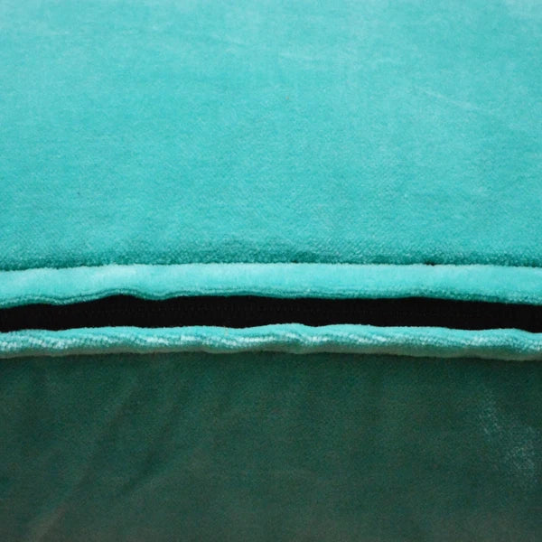 Set of 2 Aqua Velvet Cushion Covers 20x20" | Soft Pillow Cases for Sofa/Bed