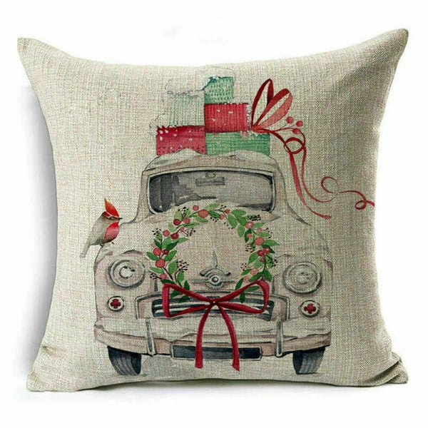 pillow Sofa Cover Reindeer Case Cushion Santa Christmas Throw Dear Claus Dog