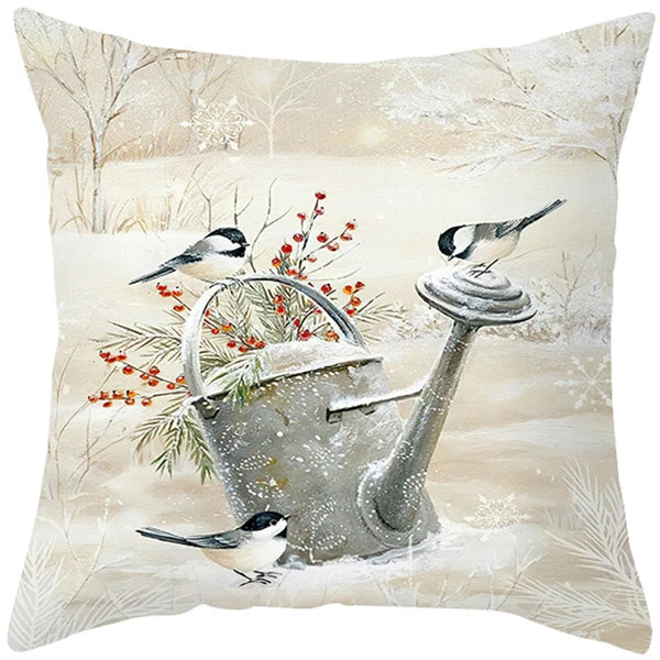 2024 NEW CHRISTMAS NEW YEAR POLYESTER CUSHION COVER PILLOW CASE HOME SOFA DECOR