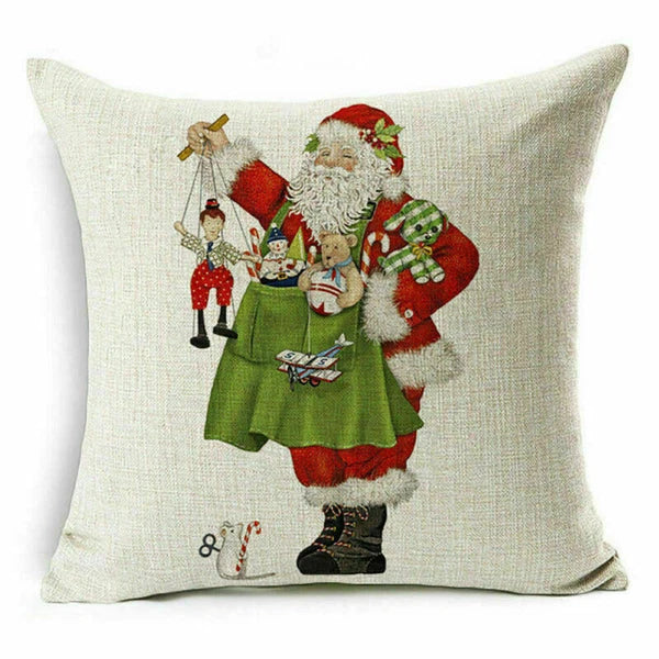 pillow Sofa Cover Reindeer Case Cushion Santa Christmas Throw Dear Claus Dog