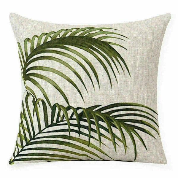Decor Cushion Sofa Leaf Cover  Waist Home Green Car Case 18"