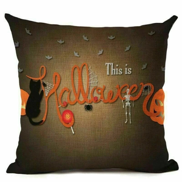Decor Cushion Hallween Sofa Cover Cover Pumpkin 18"*18" Pillow Pillow Home Case